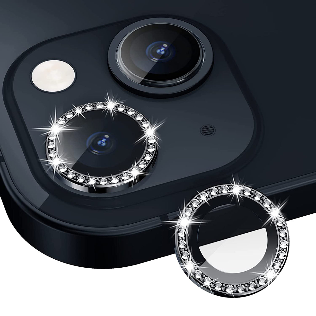 Diamond Camera Lens Protector, Diamond Tempered Glass Camera Cover Screen Protector for iPhone 17 PRO / 17 MAX In Black